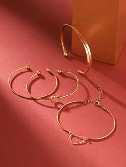 Yellow Chimes - Golden 4 Pcs Hand Bracelets Set for Women