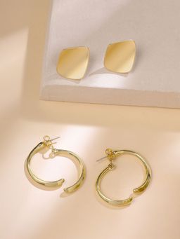 Yellow Chimes - Gold Stud and Hoop Earrings for Women