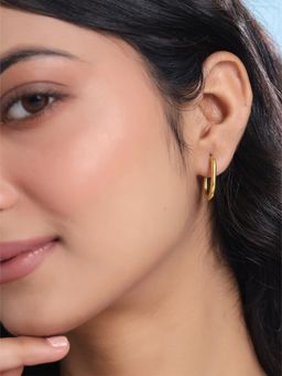 Yellow Chimes - Golden Hoop Stainless Steel Earrings