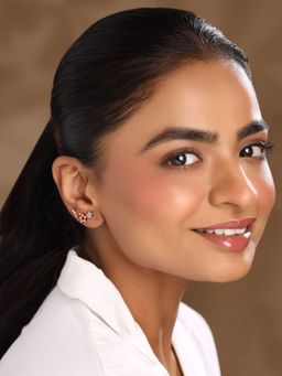 Yellow Chimes - White Stud Earrings for Women