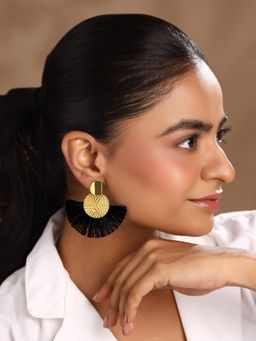 Yellow Chimes - Black Drop Earrings for Women