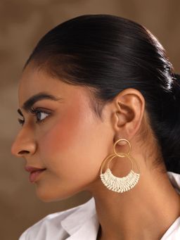 Yellow Chimes - White Drop Earrings for Women