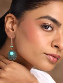 Yellow Chimes - Blue Dangler Earrings for Women