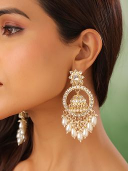 Yellow Chimes - Traditional Gold Plated Dangler Earrings