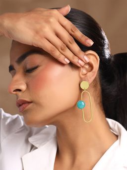 Yellow Chimes - Blue Dangler Earrings for Women