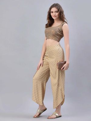 Black Solid Rayon Tulip Pant