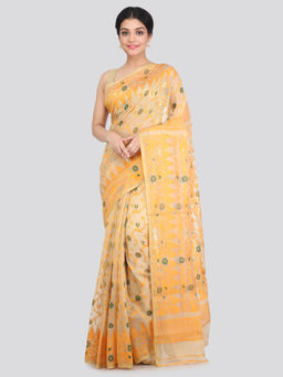 PinkLoom - Women's Soft Cotton Jamdani Saree Without Blouse Piece