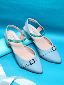 Tiny Bugs - Girls Party Wear Heels - Sky Blue