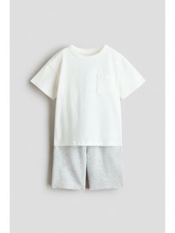 H&M - Boys White 2-Piece T-Shirt And Shorts Set