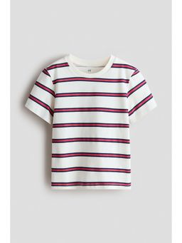 H&M - Boys White Printed Cotton T-Shirt