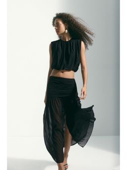 H&M - Women Black Sheer Maxi Skirt
