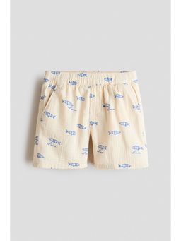 H&M - Boys White Cotton Muslin Shorts
