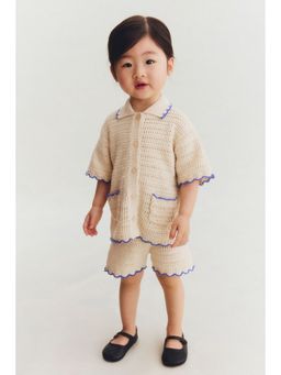 H&M - Girls Beige 2-Piece Crochet-Style Set