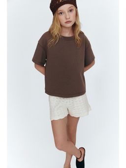 H&M - Girls White Pointelle-Knit Shorts