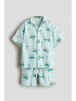 H&M - Boys Turquoise 2-Piece Printed Cotton Set