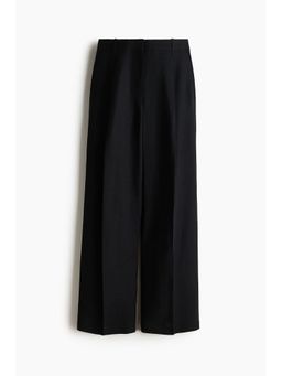 H&M - Women Black Tailored Linen-Blend Trousers