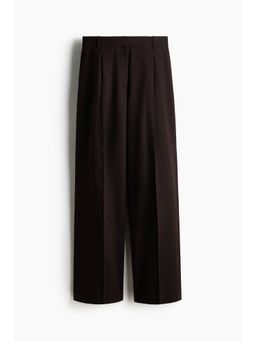 H&M - Women Brown Tailored Linen-Blend Trousers