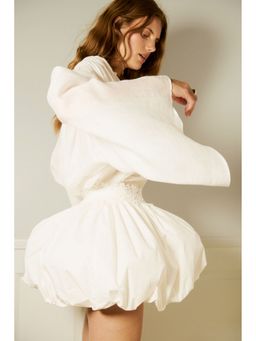 H&M - Women White Cotton Balloon Skirt