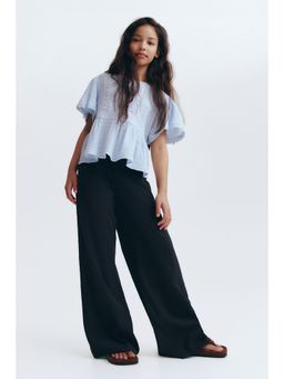 H&M - Girls Black Crinkled Cotton Trousers