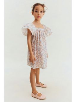 H&M - Girls Beige A-Line Cotton Dress