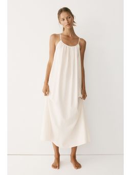 H&M - Women White Linen-Blend Throw-On Dress
