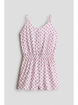 H&M - Girls White Printed Viscose Jumpsuit
