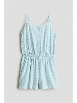 H&M - Girls Green Printed Viscose Jumpsuit