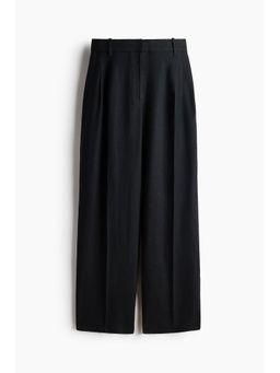 H&M - Women Black Tailored Linen Trousers
