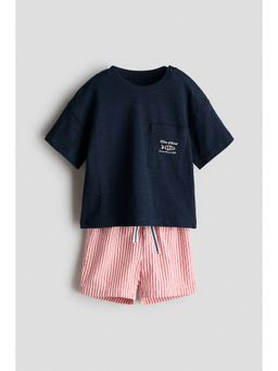 H&M - Boys Blue 2-Piece T-Shirt And Shorts Set