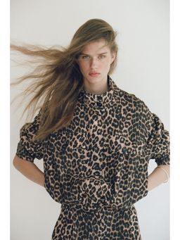 H&M - Women Beige Bubble-Hem Jacket