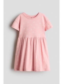 H&M - Girls Pink Printed Cotton Dress