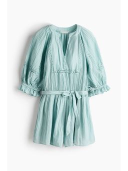 H&M - Women Turquoise Crinkled Playsuit