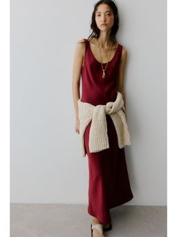 H&M - Women Red Satin Slip Dress