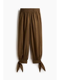 H&M - Women Green Tie-Detail Balloon Trousers