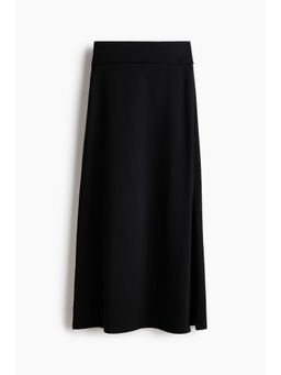 H&M - Women Black Foldover-Waist Cotton Skirt