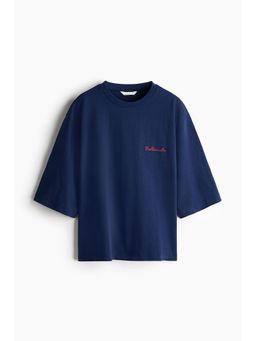 H&M - Women Blue Oversized Cotton T-Shirt
