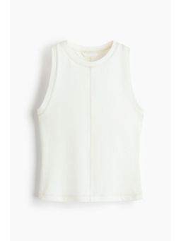 H&M - Women White Flatlock-Seam Vest Top