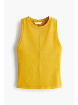 H&M - Women Yellow Flatlock-Seam Vest Top