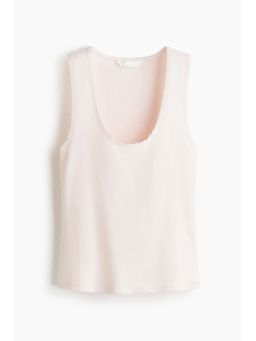 H&M - Women Pink Lace-Trimmed Vest Top