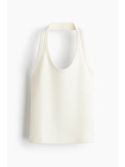 H&M - Women White Cotton Halterneck Top