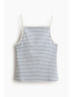 H&M - Women Blue Ribbed Strappy Top