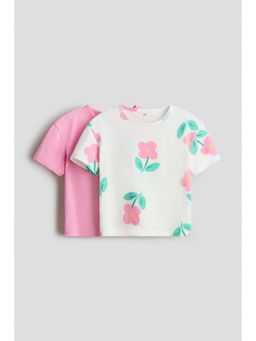H&M - Girls White 2-Pack Cotton T-Shirts