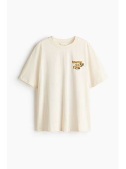 H&M - Women White Oversized Printed T-Shirt