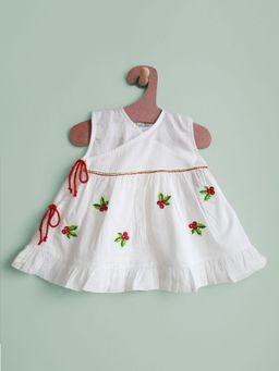 Keebee Organics - Cotton White Holly Cherry Dress