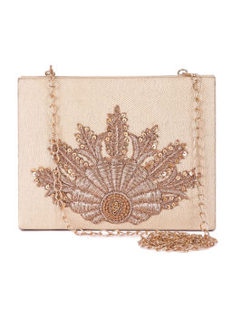 The Purple Sack - Gold Moteef Clutch