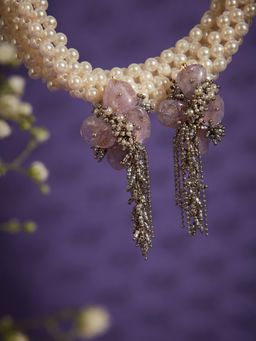 House of D'oro - Purple Statement Cocktail Stud Earrings