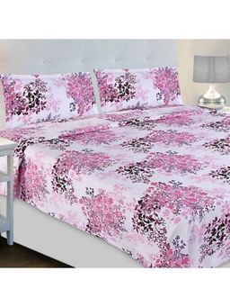 Haus & Kinder - Greek Garden Romance -Ggr 186 Tc Cotton King Printed Bedsheet - Pink