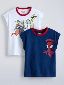 Hopscotch - Thor And Spider Man Cotton T-Shirts (Pack Of 2)