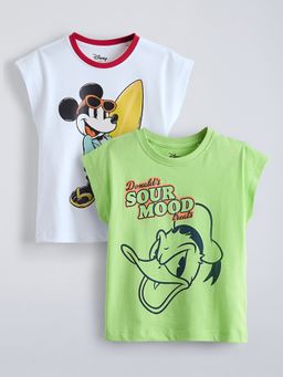 Hopscotch - Mickey And Donald Cotton T-Shirts (Pack Of 2)