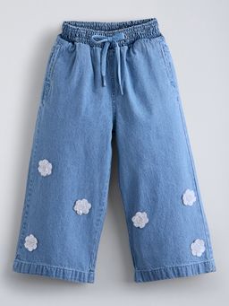 Hopscotch - Floral Applique Denim Jeans